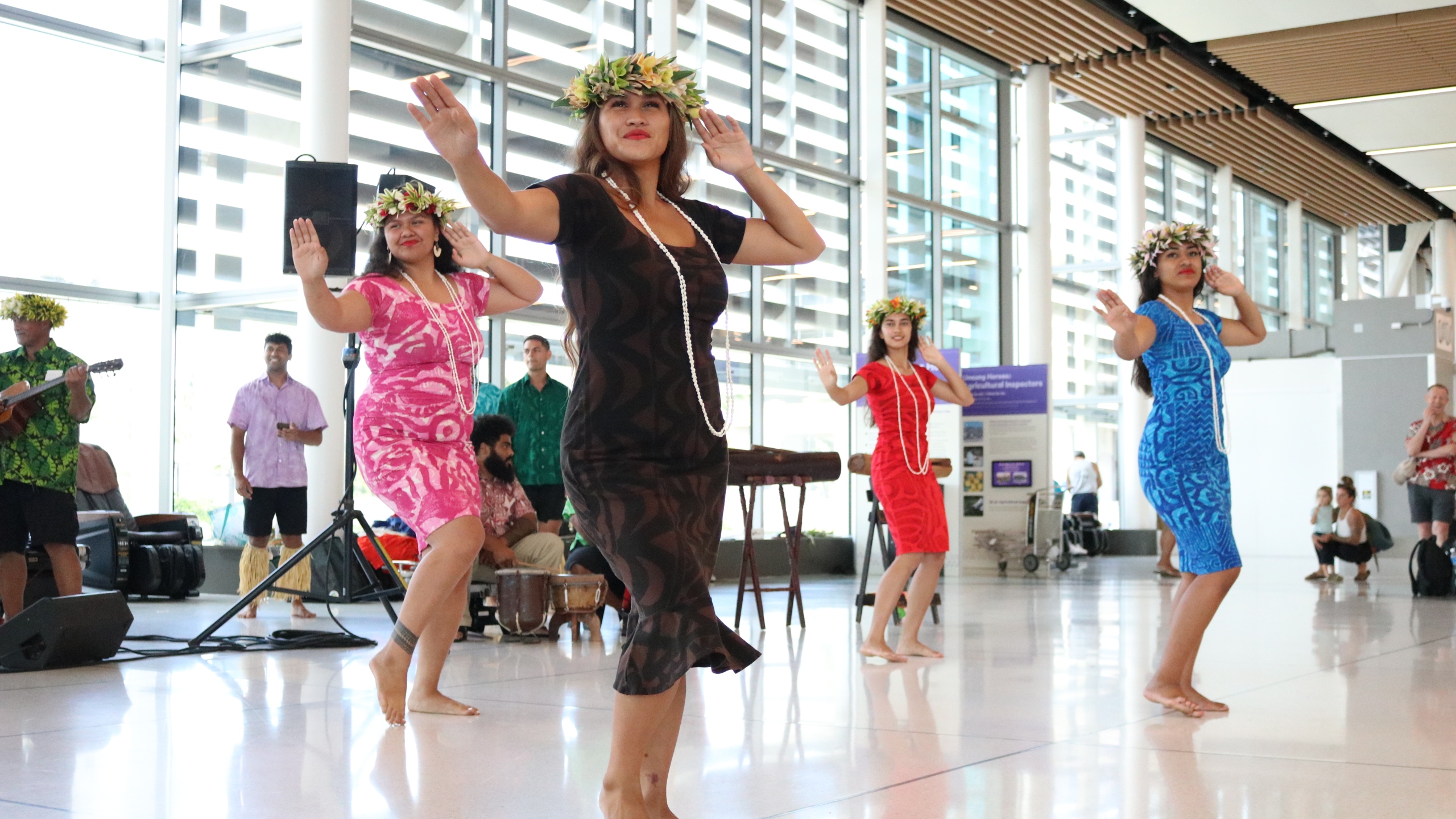 A celebration of Hawaiian Airlines relaunching its service between Hawaii and Rarotonga, Cook Islands at the Daniel K. Inouye International Airport in Honolulu, Hawaii, on May 20, 2023. (Hawaiian Airlines)